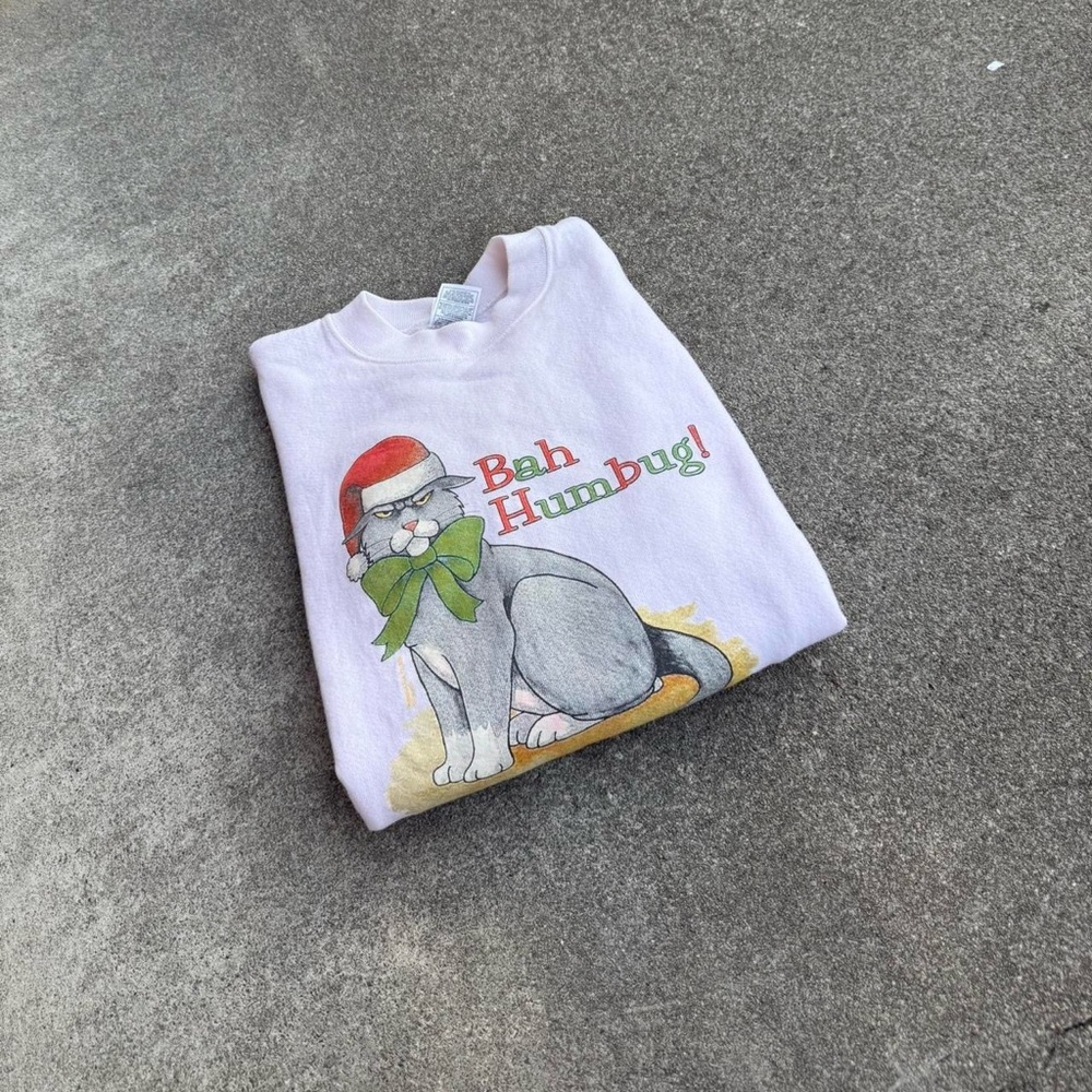 Vintage Bah Humbug Grumpy Cat Christmas Sweatshirt